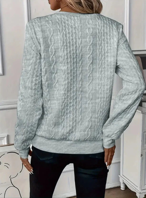 Sweat-shirt zippé pour femme, texturé, pour l’automne et les tenues de tous les jours