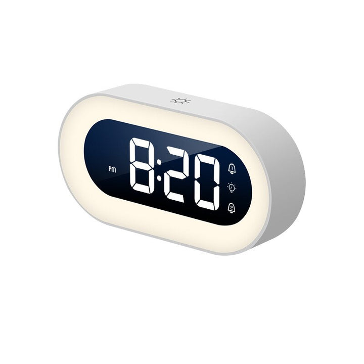Réveil numérique LED avec lumière nocturne, compact et à batterie rechargeable, pour la chambre