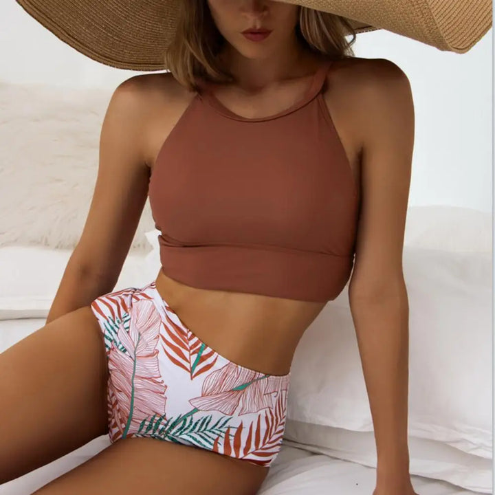 Edith - Ensemble de bikinis tendance avec imprimé floral et taille haute pour une coupe flatteuse