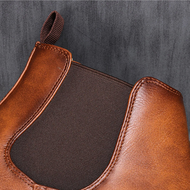 Bottines Chelsea homme en cuir à enfiler, hauteur cheville, pour l’automne