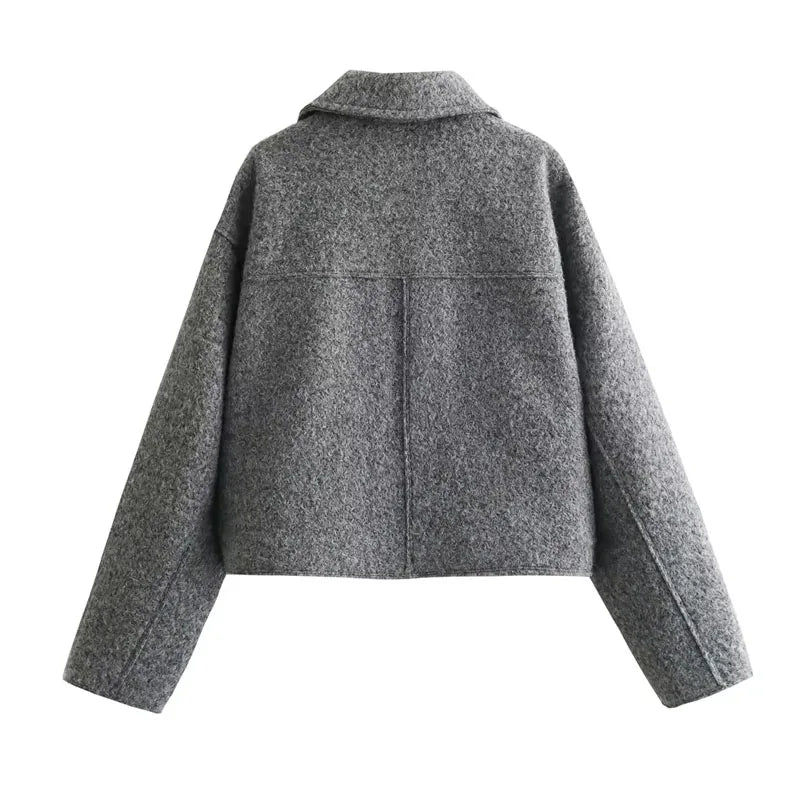 Carla - Elegant short autumn jacket with zipper for women
