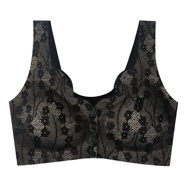 Soutien-gorge fermeture avant coton sans armatures maintien dos pour l'automne