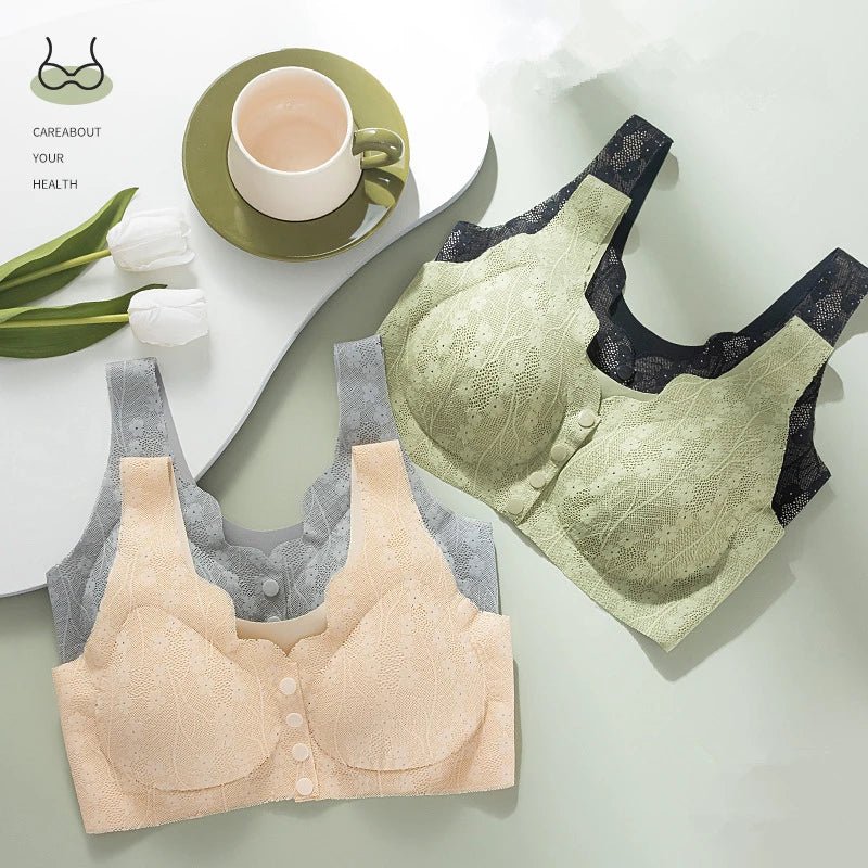 Soutien-gorge fermeture avant coton sans armatures maintien dos pour l'automne
