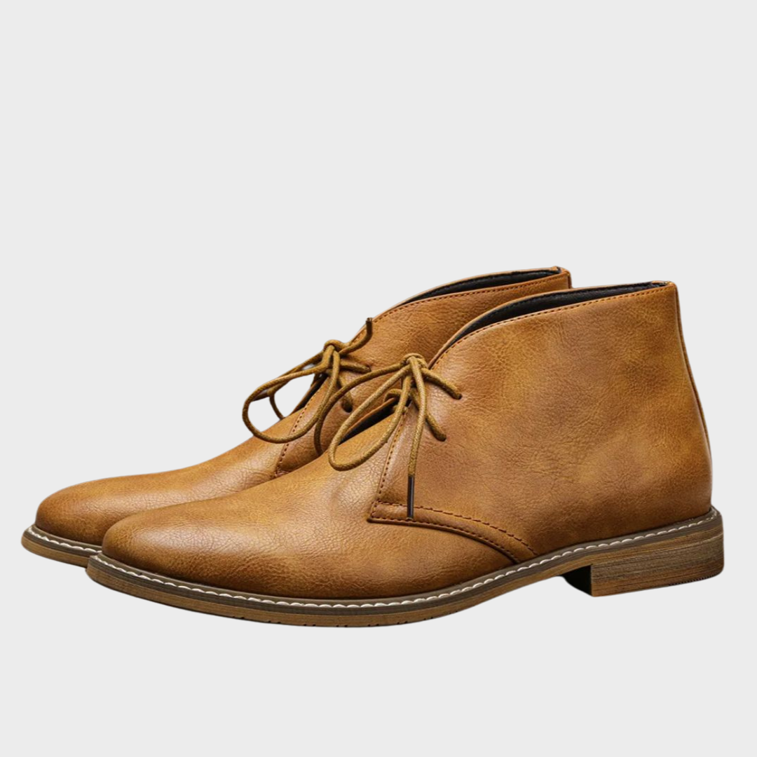 Men's leather lace-up chukka boots, elegant for autumn