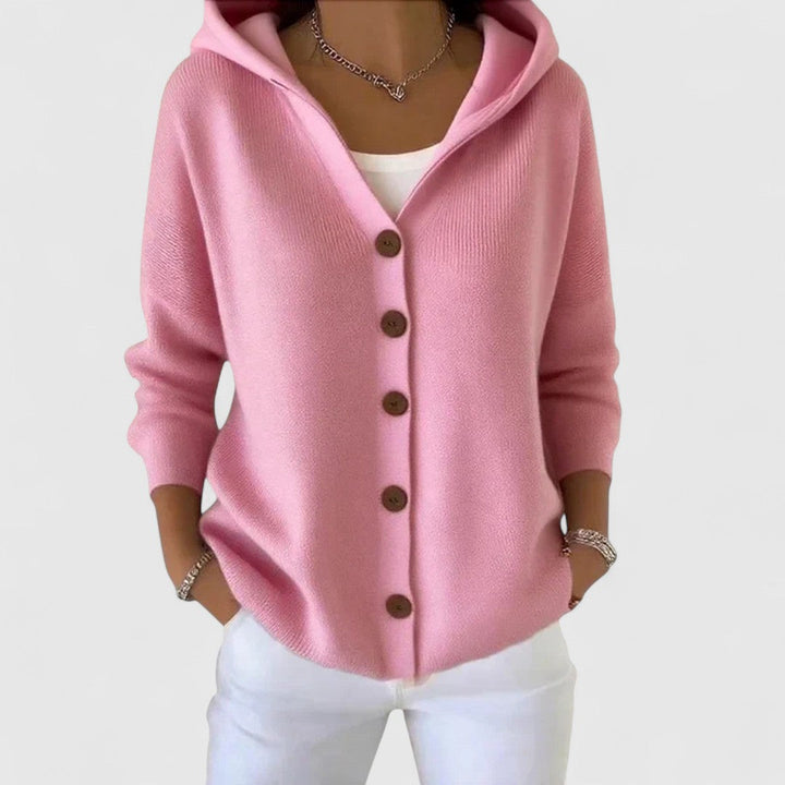 Cárdigan de punto con capucha y cremallera para mujer, para otoño
