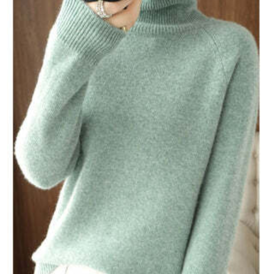 Pull à col roulé chaud pour femme en maille douce à manches longues pour l'hiver