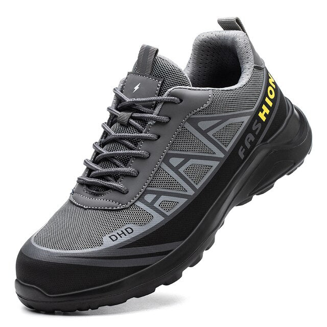 Chaussures de sécurité pour hommes en cuir, larges, antidérapantes et étanches, pour le travail sur un chantier