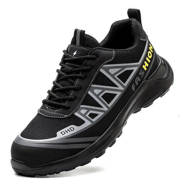 Chaussures de sécurité pour hommes en cuir, larges, antidérapantes et étanches, pour le travail sur un chantier