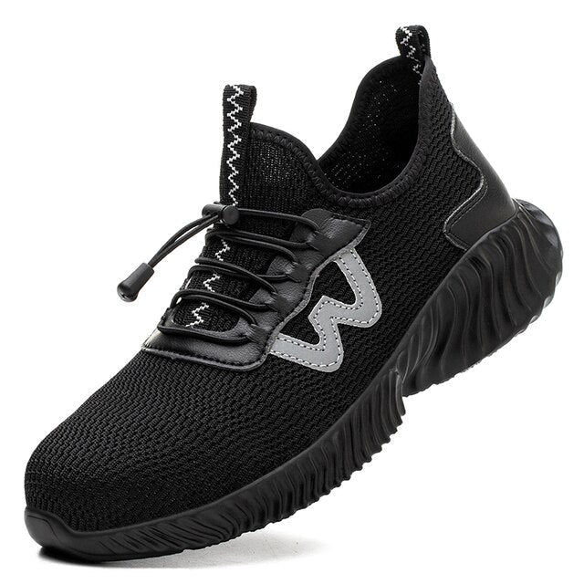 Chaussures de sécurité pour hommes en cuir, larges, antidérapantes et étanches, pour le travail sur un chantier