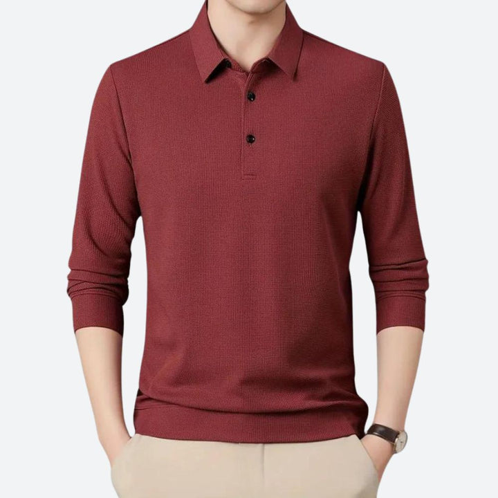 Polo casual de manga larga para hombre - Wystan