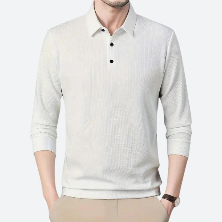 Polo casual de manga larga para hombre - Wystan