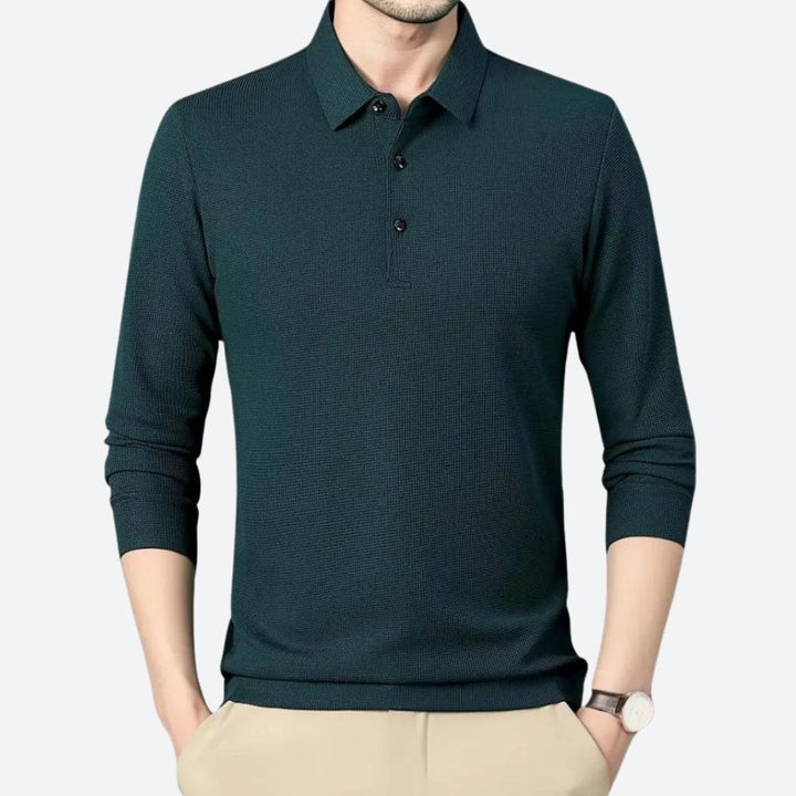 Polo casual de manga larga para hombre - Wystan