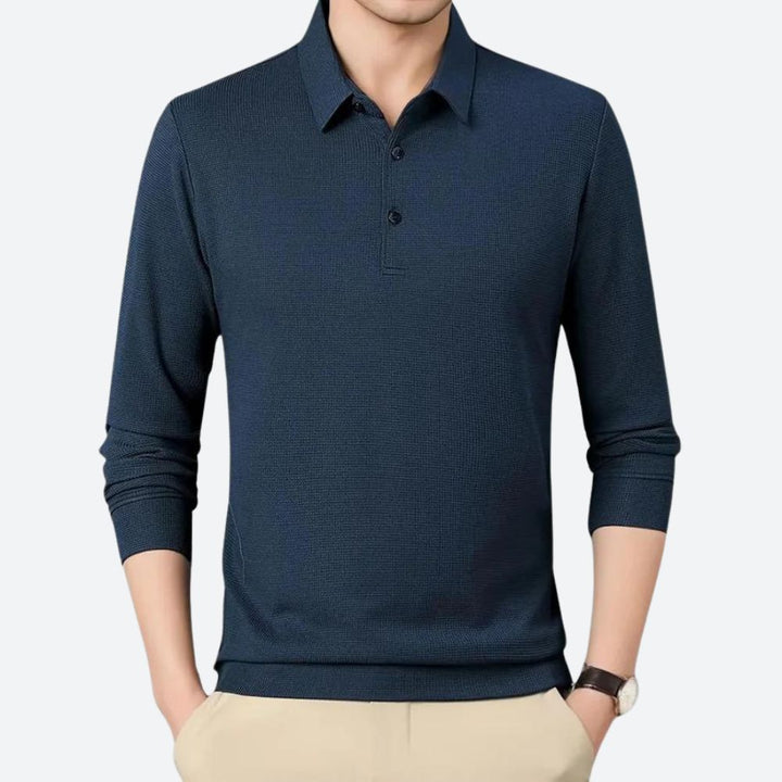 Polo casual de manga larga para hombre - Wystan