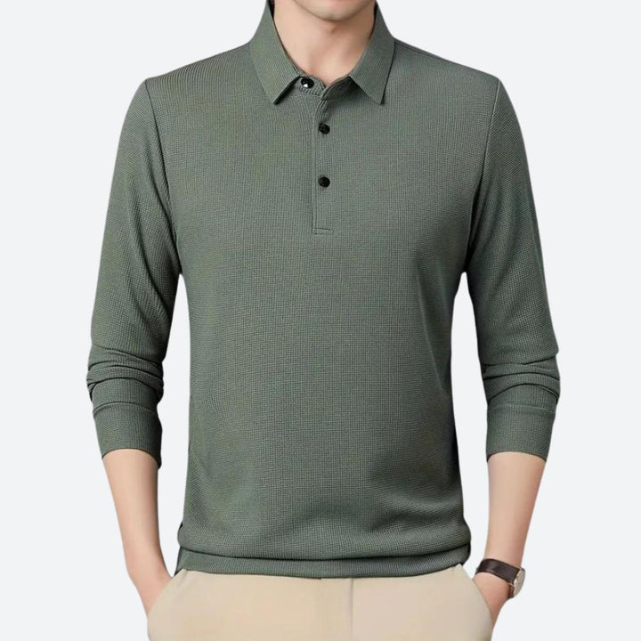 Polo casual de manga larga para hombre - Wystan
