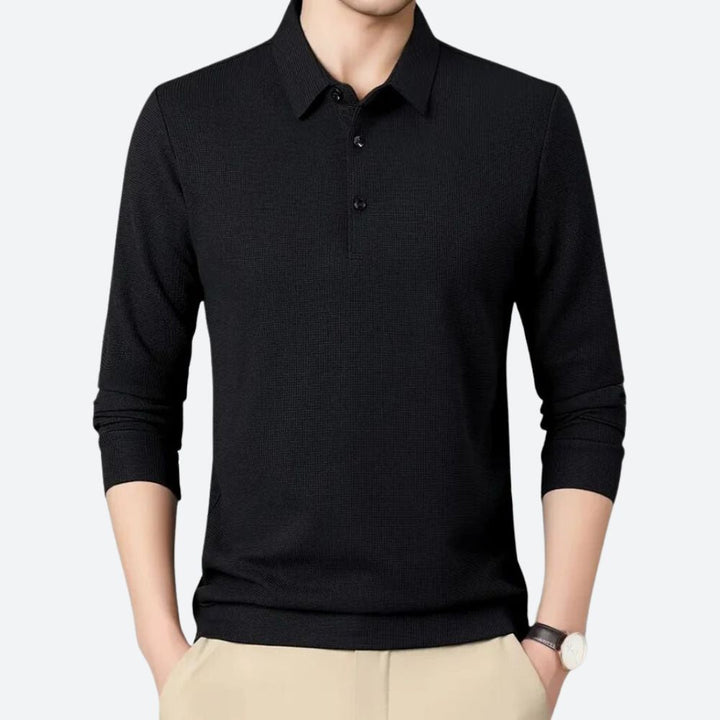 Polo casual de manga larga para hombre - Wystan