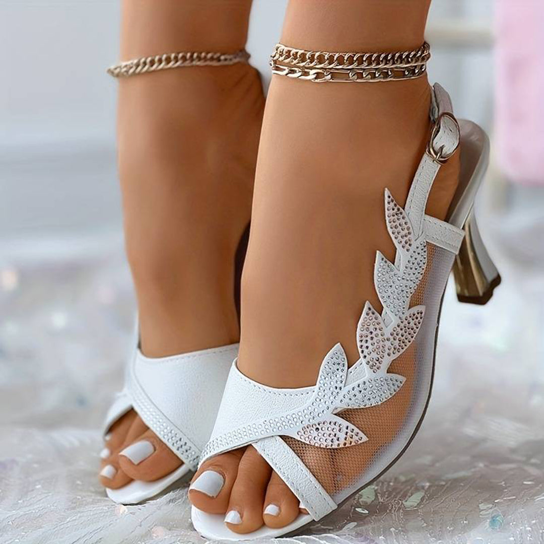 JOHANNA - Elegant high-heeled sandals for women with luxury mesh details