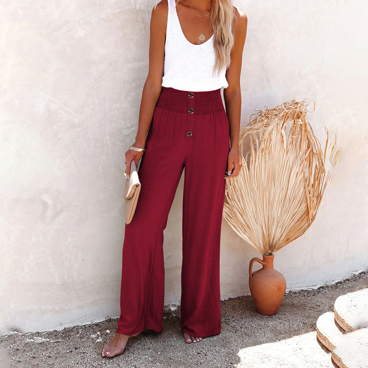 HILLA - Pantalon ample élégant à taille haute