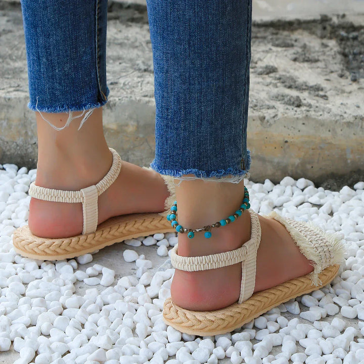 Diana - Sandales d'été élégantes et confortables de couleur beige pour les femmes