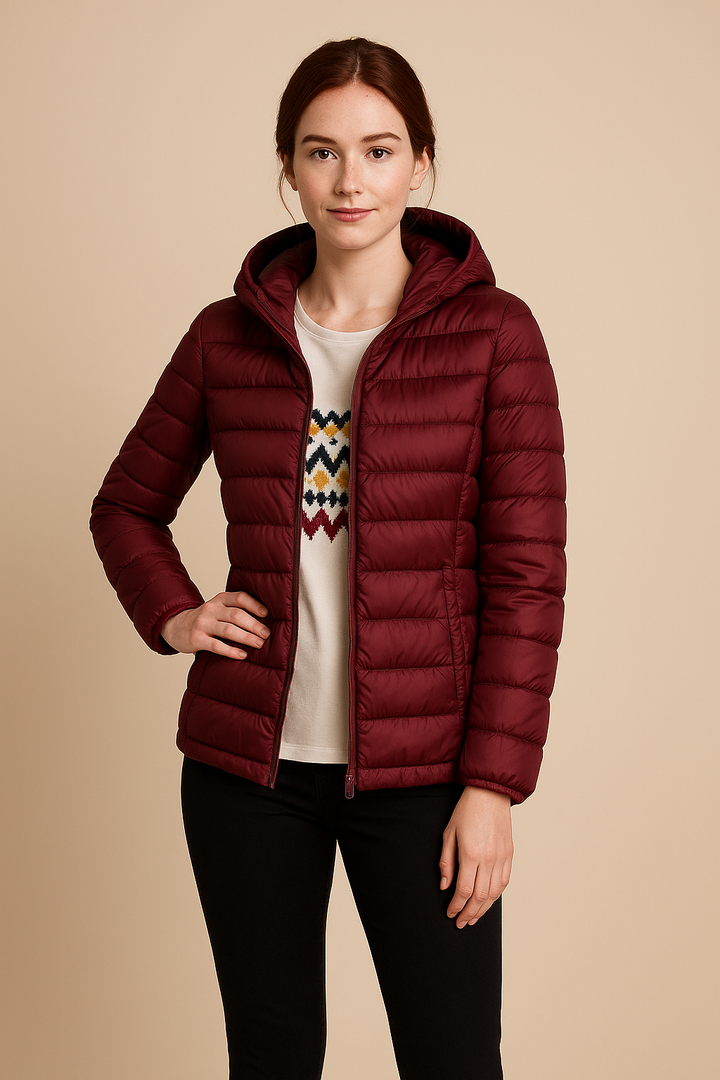 Doudoune femme à capuche légère matelassée, veste pour la fin de l’été et l’automne