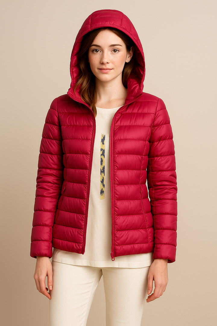 Doudoune femme à capuche légère matelassée, veste pour la fin de l’été et l’automne