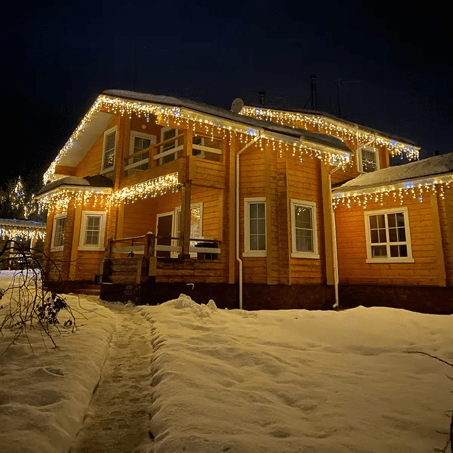 Perdea luminoasă LED de exterior IP44, cu efect sclipitor, decorațiune de toamnă pentru interior și exterior