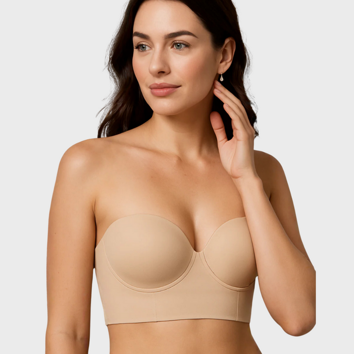 Sutien modelator fără bretele din bumbac pentru vară, susținere fermă și formă naturală