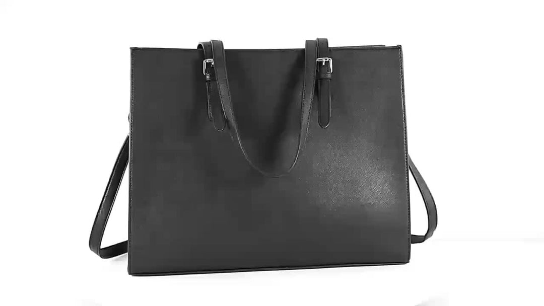 Bolso para portátil de cuero para mujer con bandolera práctica