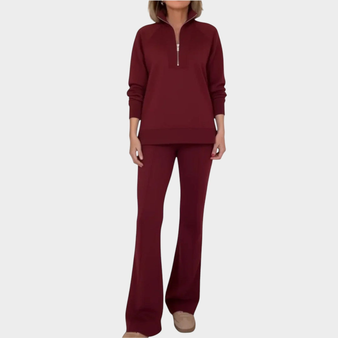 Completo da donna in maglia, due pezzi, per l’autunno