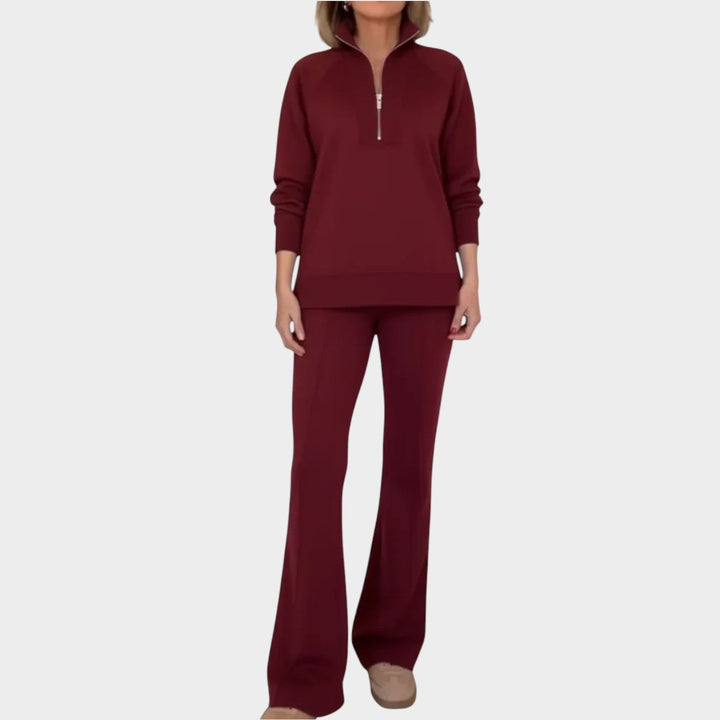 Completo da donna in maglia, due pezzi, per l’autunno