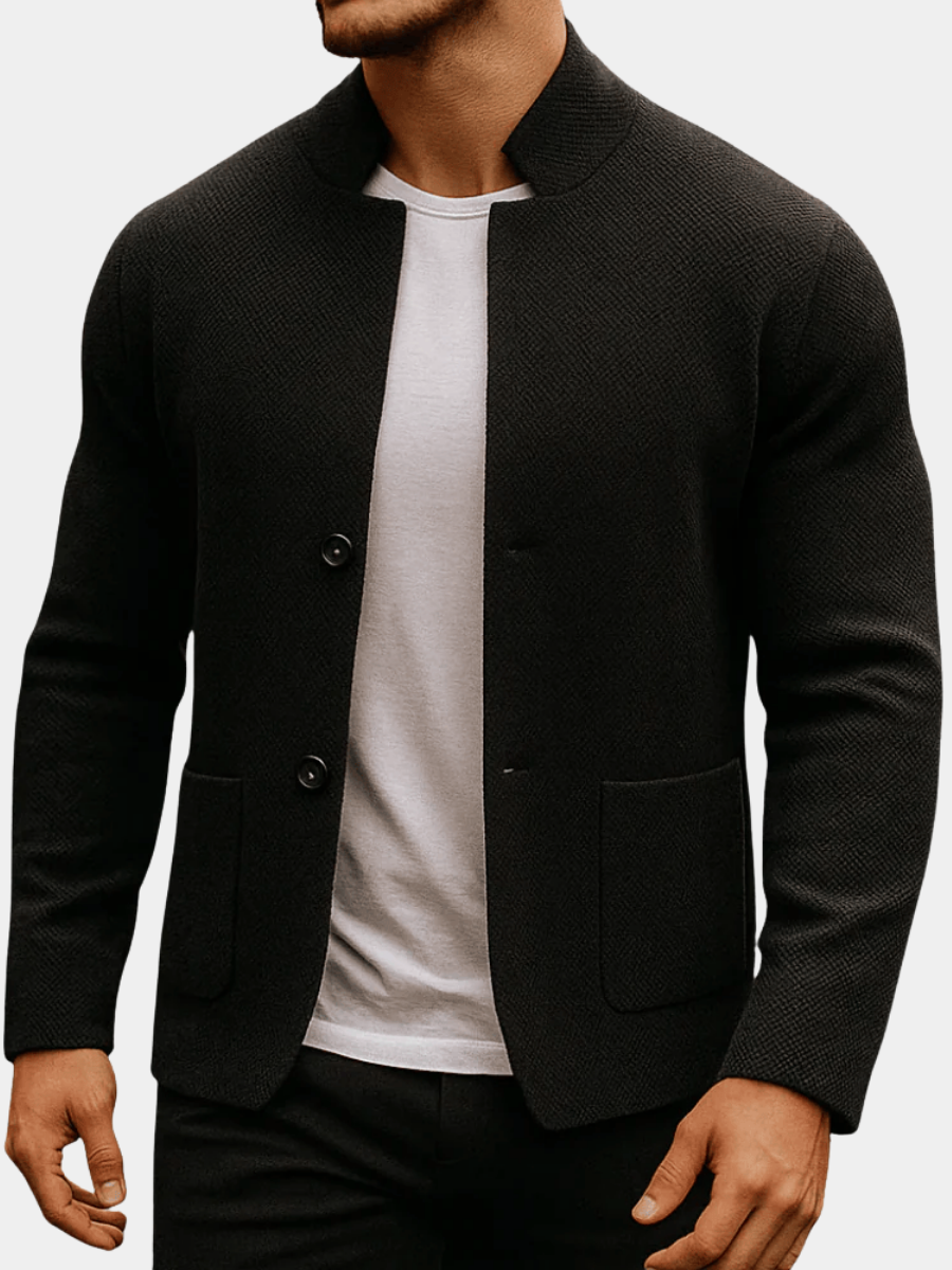 Men's knitted wool vest, sleeveless and button-up, for autumn