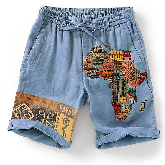 Pantaloni scurți de plajă stilati și respirabili cu design grafic atrăgător - Olf