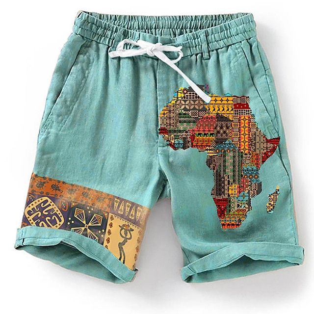 Pantaloni scurți de plajă stilati și respirabili cu design grafic atrăgător - Olf