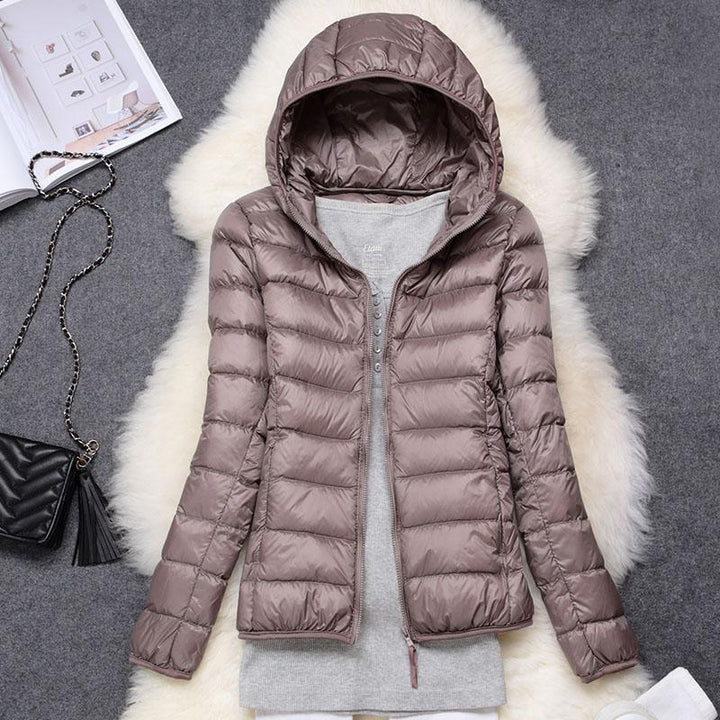 Claire™ - Giacca in Piumino di Cotone con Cappuccio