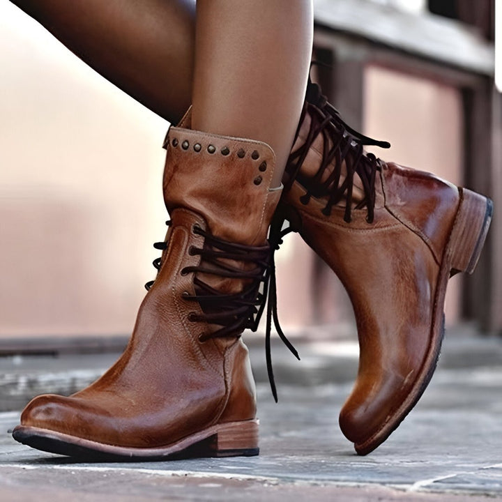 Audrey™ - Leather lace-up boots