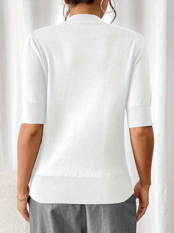 Knit Summer Crew Neck Top for Women | Elise