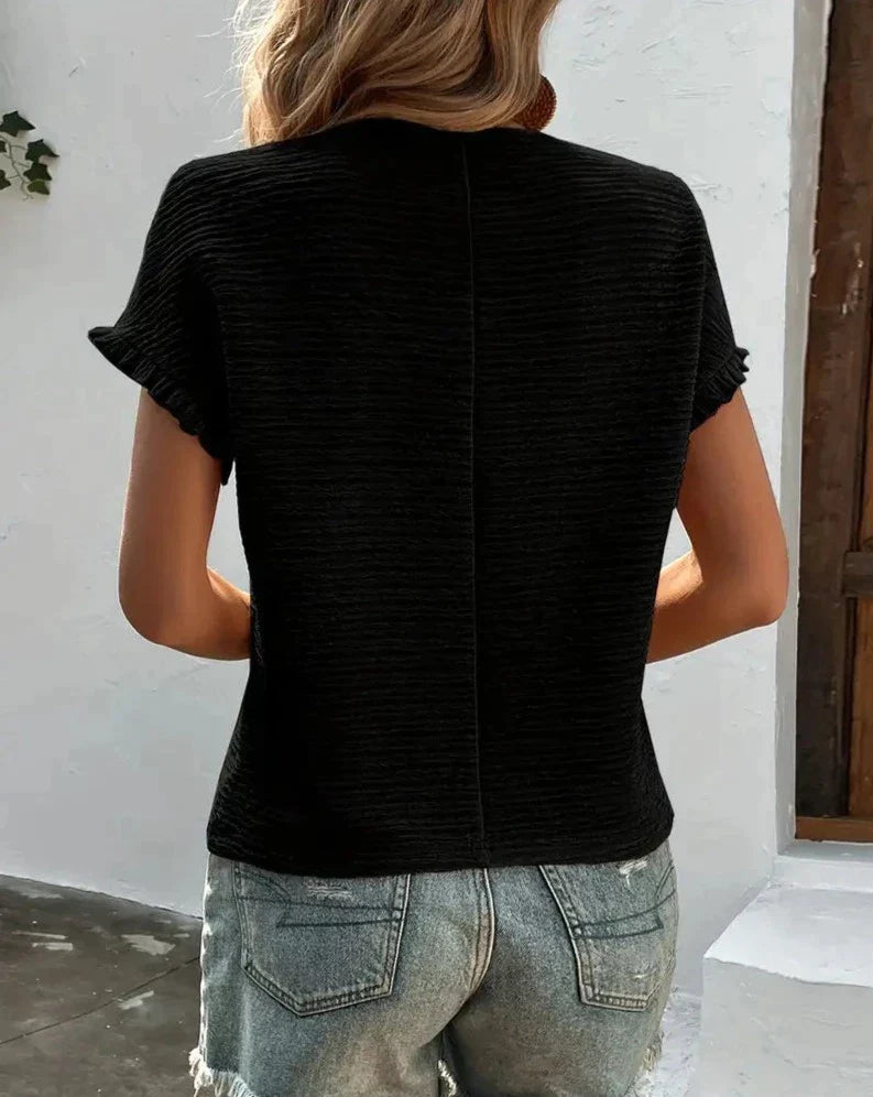 Jinky - Elegant and Cute Comfortable Round Neck Short-Sleeve T-Shirt for Women