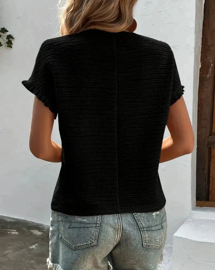 Jinky - Elegant and Cute Comfortable Round Neck Short-Sleeve T-Shirt for Women