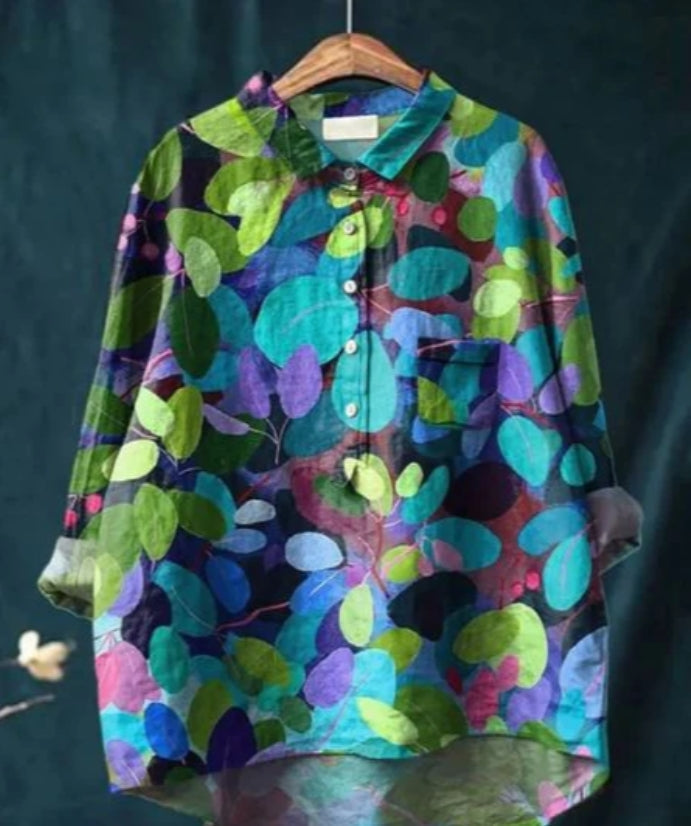 Claire™ - Chic Floral Silk Blouse
