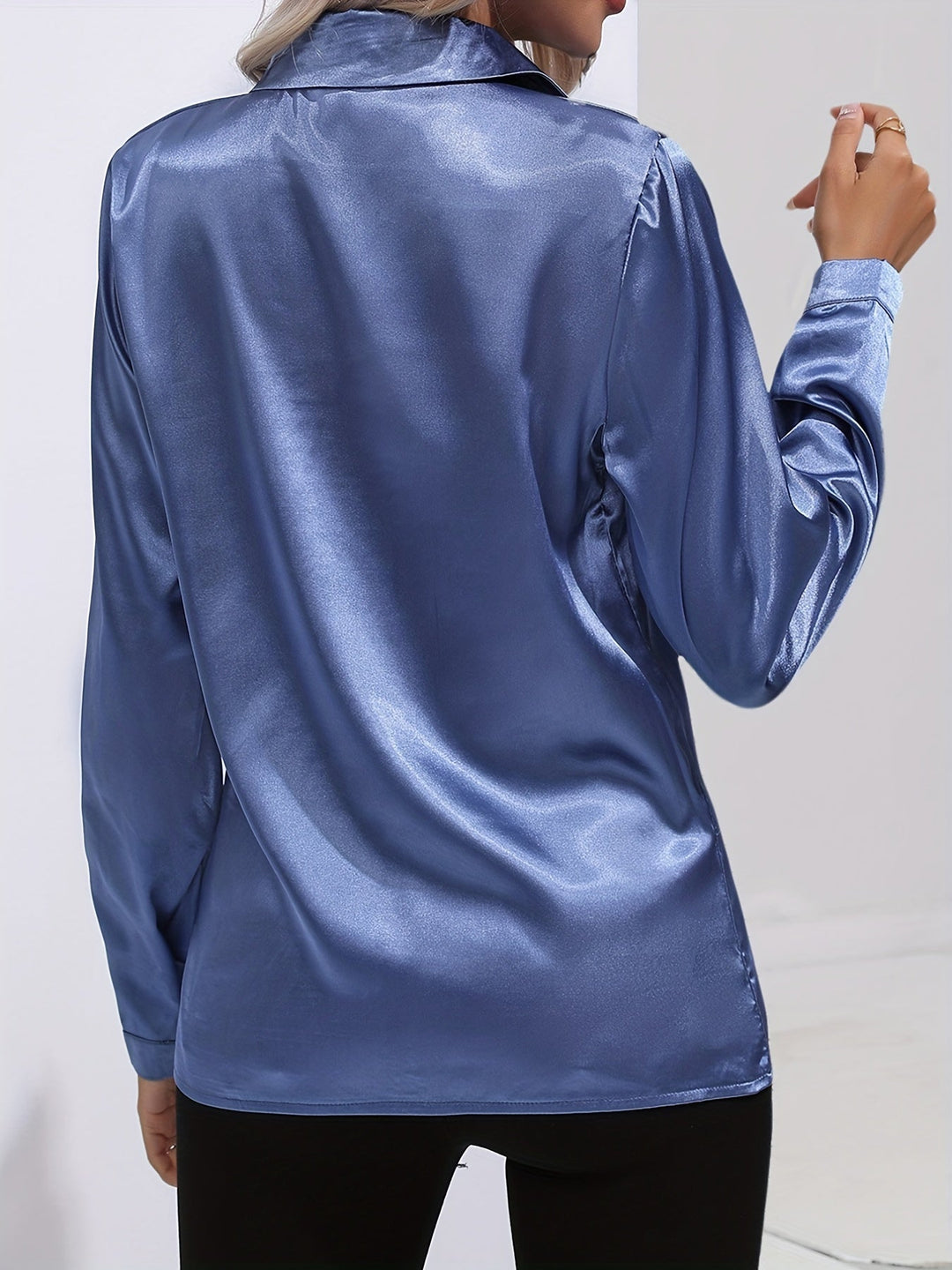 Zariah - Chic Autumn Elegant Satin Blouse for Women