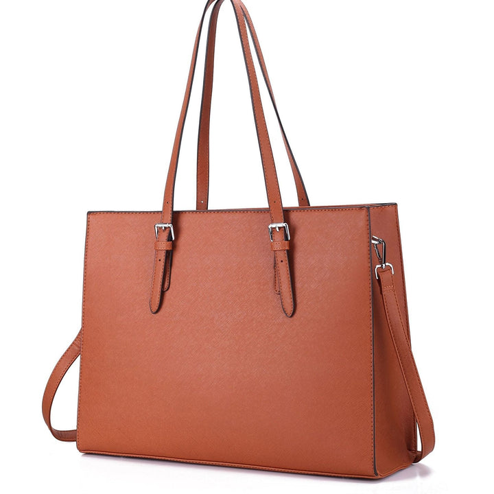 Bolso para portátil de cuero para mujer con bandolera práctica