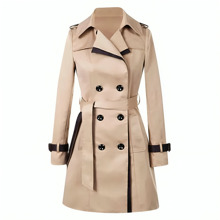 Trench-coat femme en coton, à double boutonnage, pour l’automne