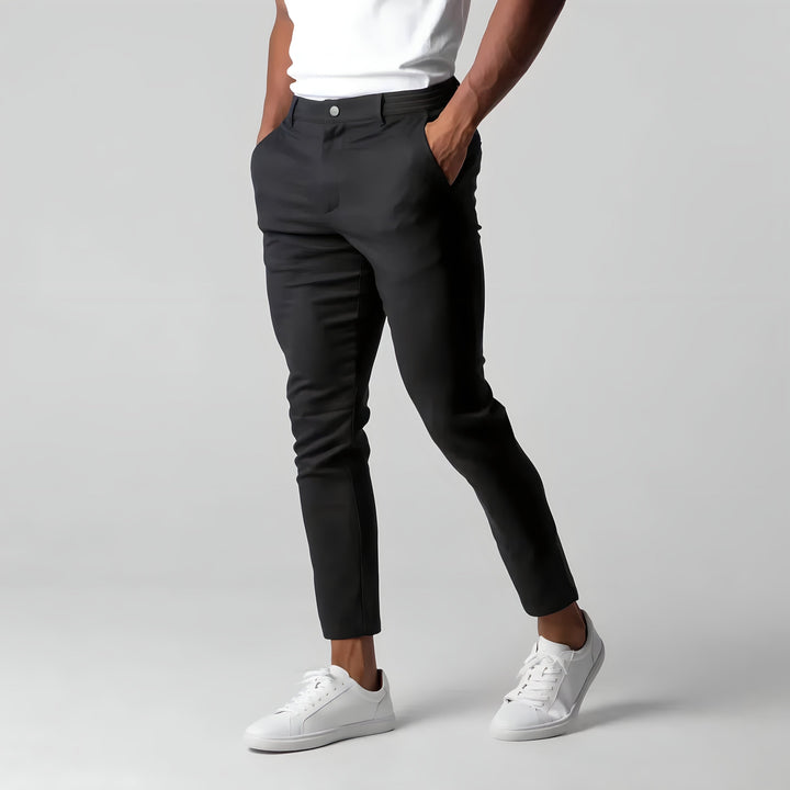 Pantaloni chino bărbătești din bumbac elastic, cu croială slim, pentru toamnă