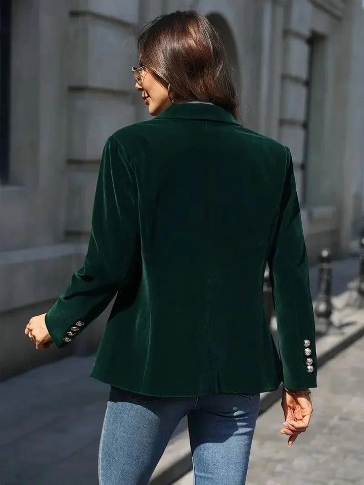 Blazer oversize da donna in ecopelle con colletto, da abbinare per l’autunno