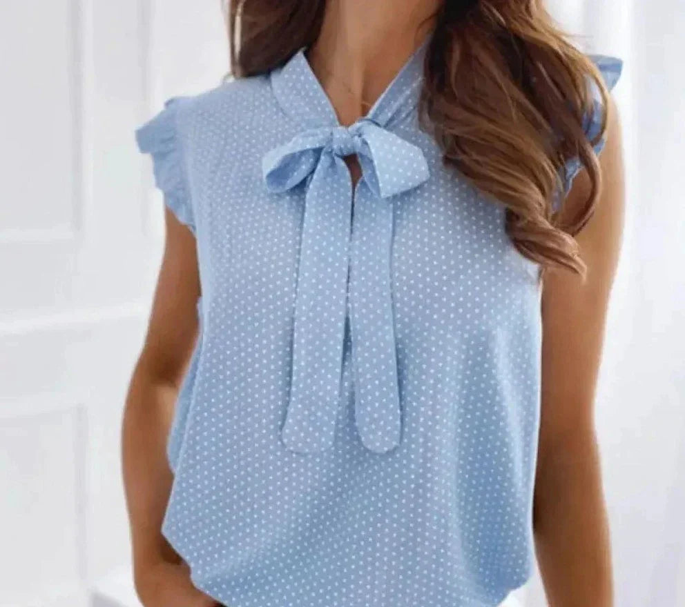 Rhea - Chic and Elegant Tie-Front Blouse for Women