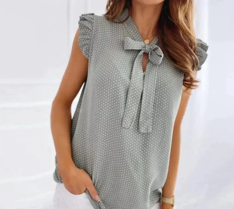 Rhea - Chic and Elegant Tie-Front Blouse for Women