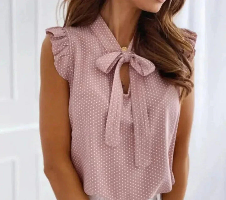 Rhea - Chic and Elegant Tie-Front Blouse for Women