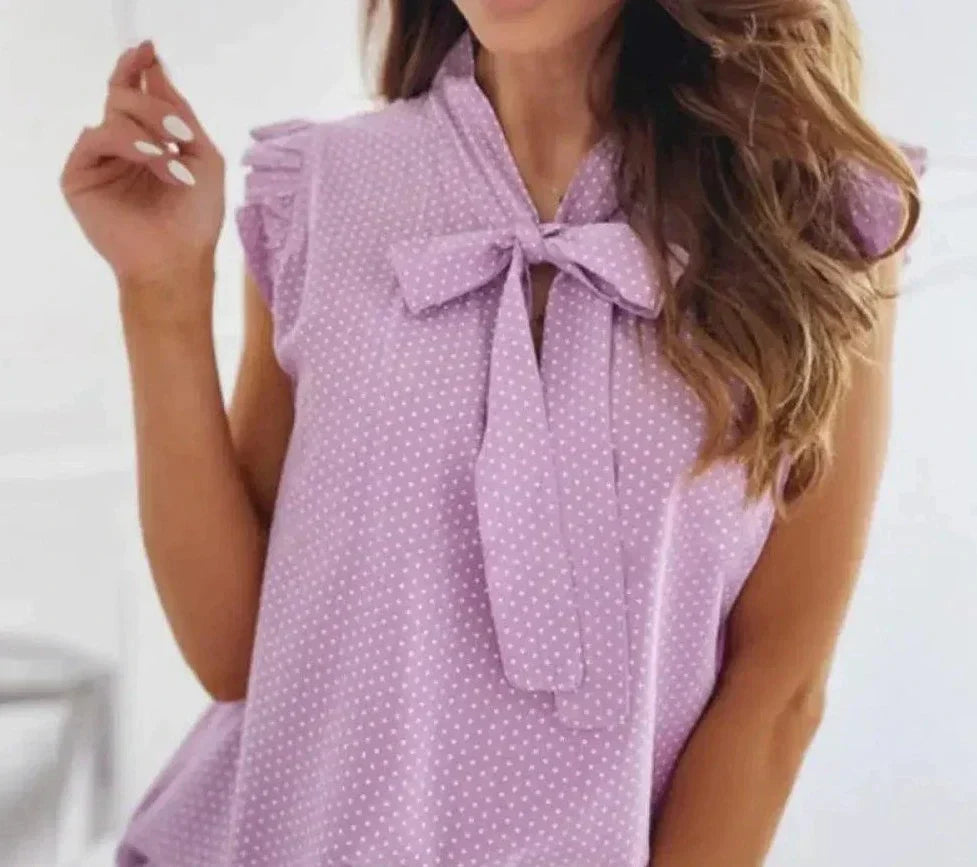 Rhea - Chic and Elegant Tie-Front Blouse for Women