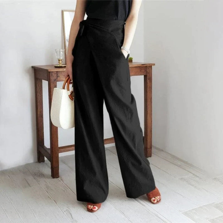Elaine - Un pantalon enveloppant à taille haute pour un look chic