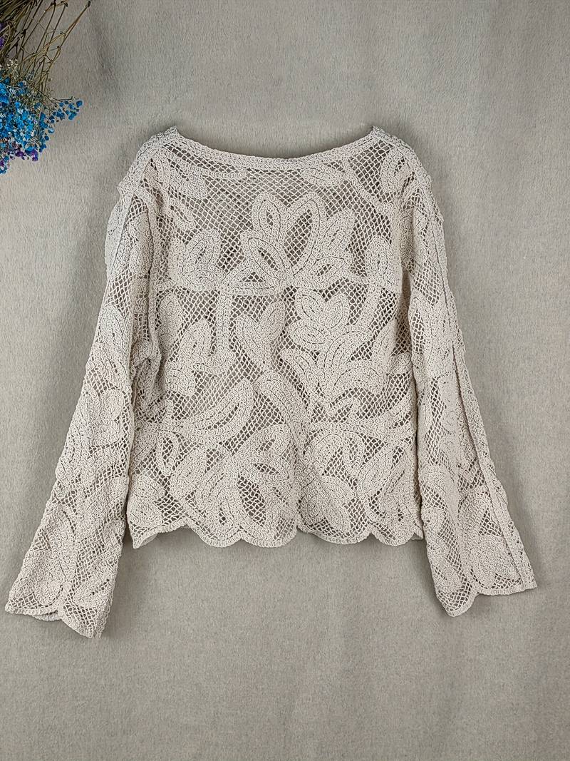 Diana - Chic Apricot Long-Sleeve Shirt for Women