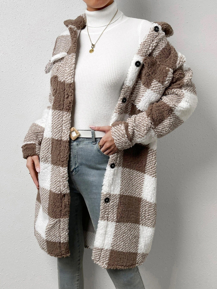 Céline™️ - Soft Plaid Wool Coat